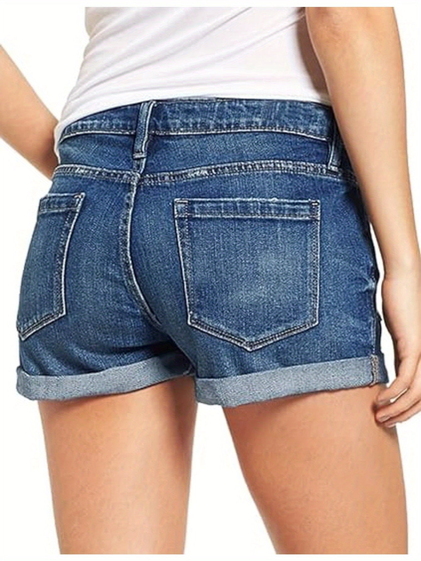 AverieLuxe High-Waisted Slight Stretch Cotton Denim Shorts - Perfect for Spring/Summer Casual Fashion