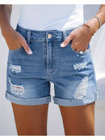 AverieLuxe High-Waisted Slight Stretch Cotton Denim Shorts - Perfect for Spring/Summer Casual Fashion