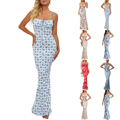 AverieLuxe Boho Tie-Shoulder Maxi Dress