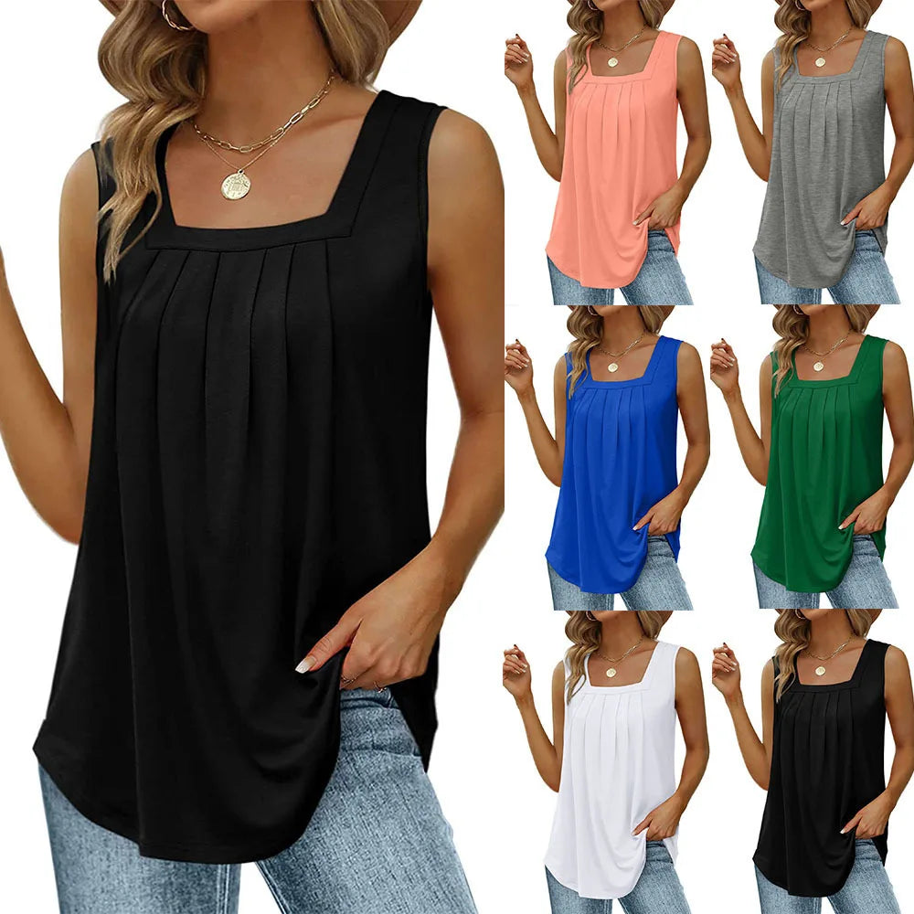 AverieLuxe Womens Cute Tank Tops Loose Fit Causal Summer U Neck Sleeveless Soft Womenswear