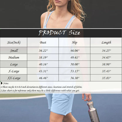 AverieLuxe Women's Summer Sleeveless Mini Dress V Neck Spaghetti Straps Athletic Shorts Dress with Pockets