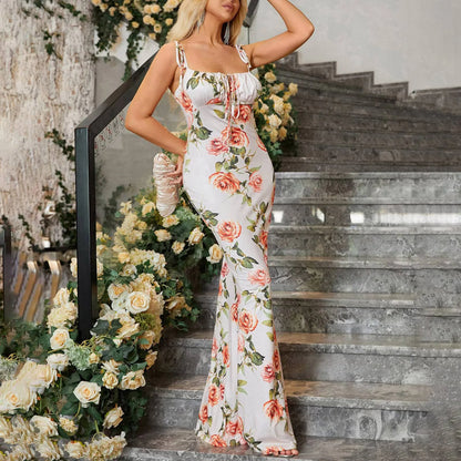 AverieLuxe Boho Tie-Shoulder Maxi Dress