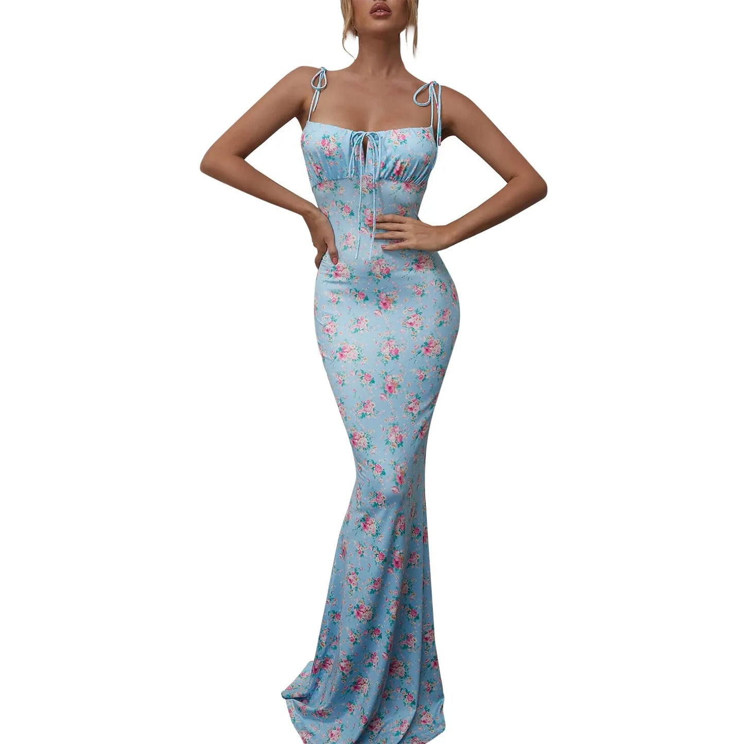 AverieLuxe Boho Tie-Shoulder Maxi Dress